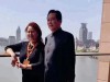 72岁唐国强携妻子游上海，染黑发拉近年龄差，气质满满