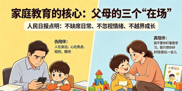 人民日报戳醒无数家长：顶级的家庭教育，靠的是3个“在场”