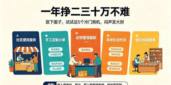 一年挣二三十万不难！放下面子，试试这5个冷门商机，闷声发大财