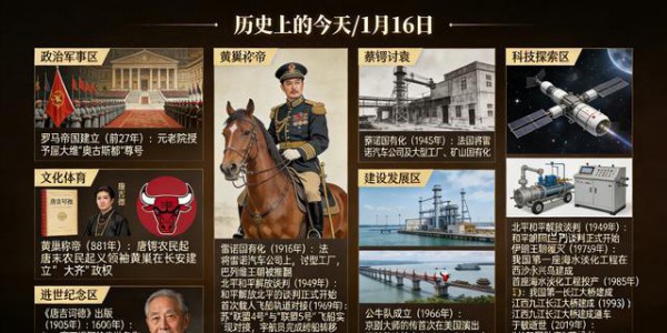 历史上的今天/1月16日：帝国建立、飞船对接与王朝更迭的历史交汇