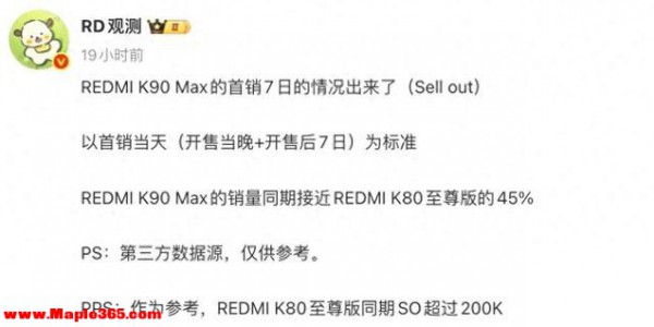 REDMI K90 Max首销周表现曝光，后续新机待发布