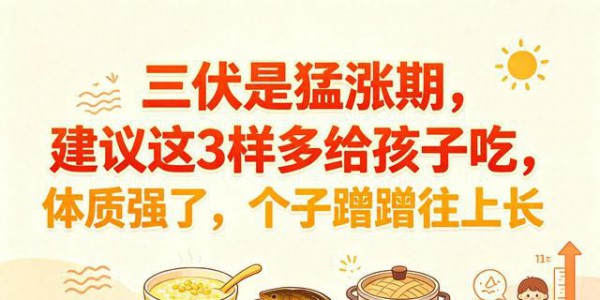 三伏是猛涨期，建议这3样多给孩子吃，体质强了，个子蹭蹭往上长