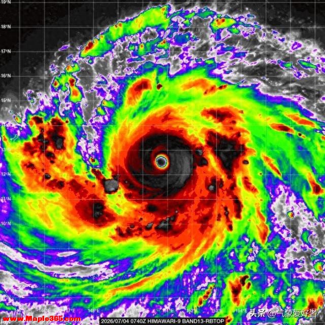 台风巴威换眼成功，再冲17级！1500公里环流或7月11日直扑华东