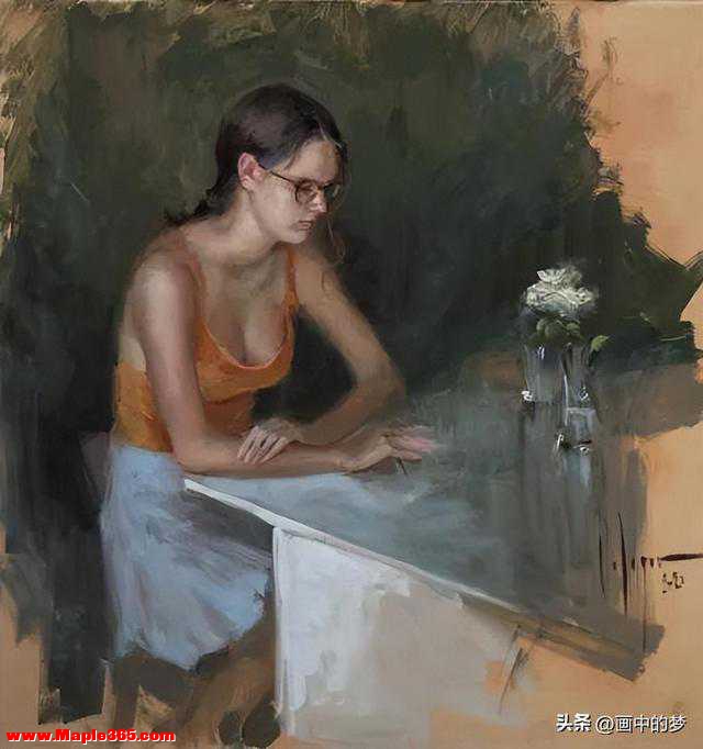 俄罗斯画家弗拉基米尔的油画新作美女，性感温柔-56.jpg